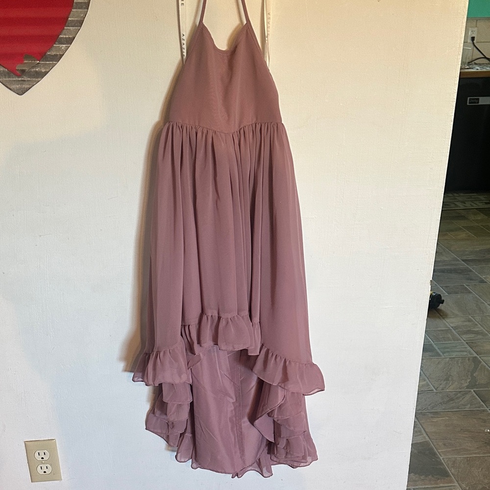 Azazie Mauve Ruffle Formal Dress